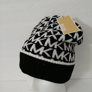 Michael Kors Signature Black White Beanie
